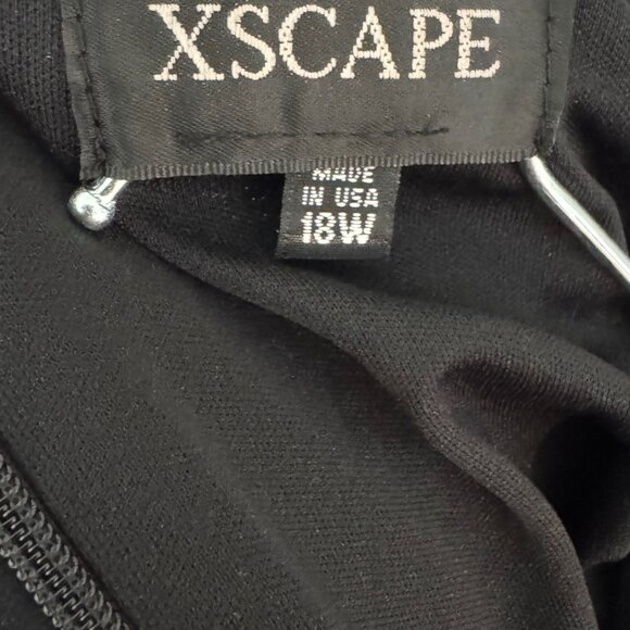 XCAPE Women's Black/Rhinestone Evening Gown Size 18W - Picture 5 of 6